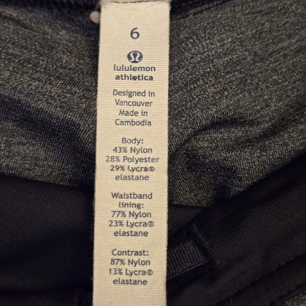 Lululemon Women's On Track Tight Leggings Heathered Black Gray 6 Athleisure Yoga - Picture 7 of 9